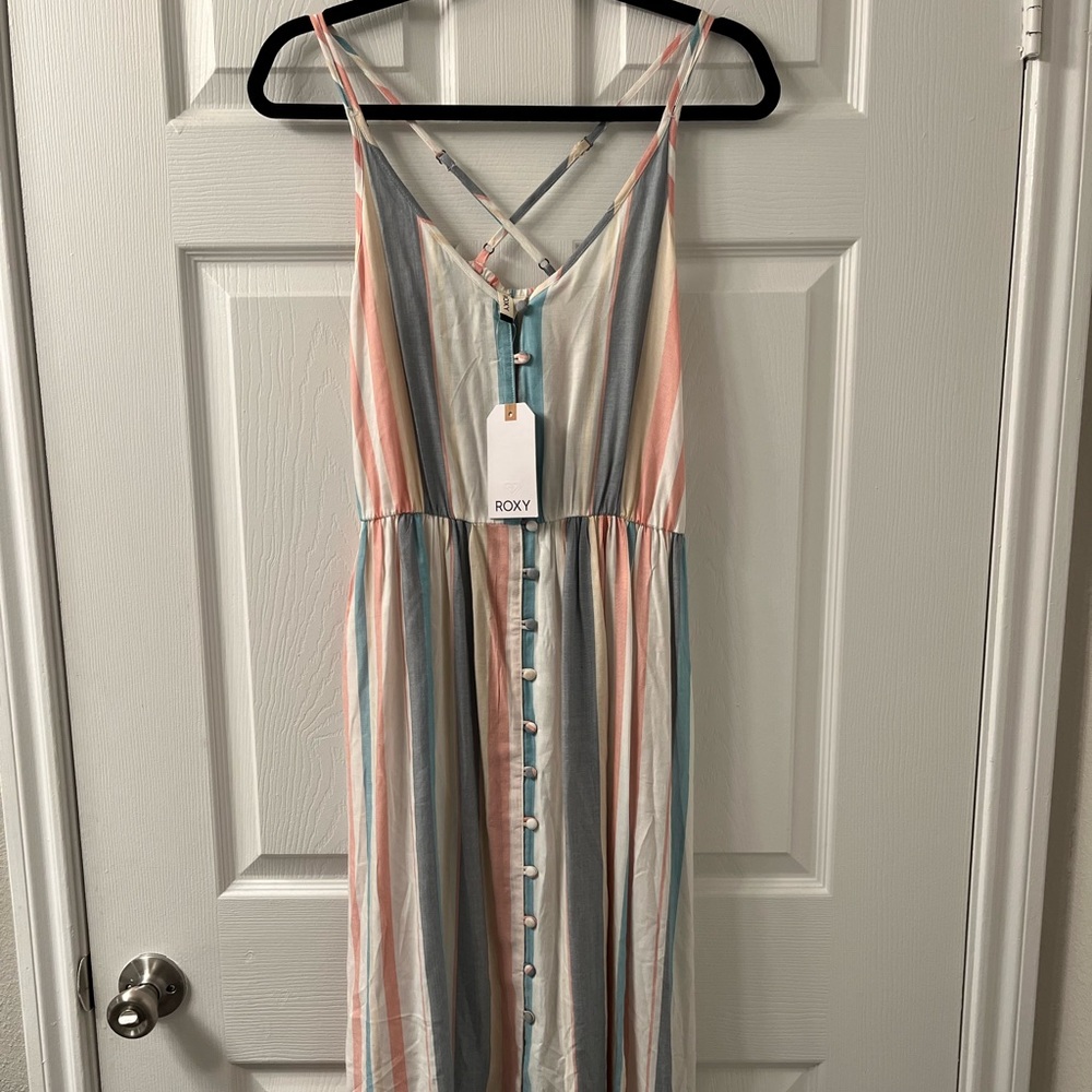 NWT Roxy Striped Maxi Dress
